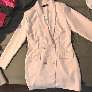 Elegant Women’s PrettyLittleThing White Blazer Dress - Size US 8 (UK 12)